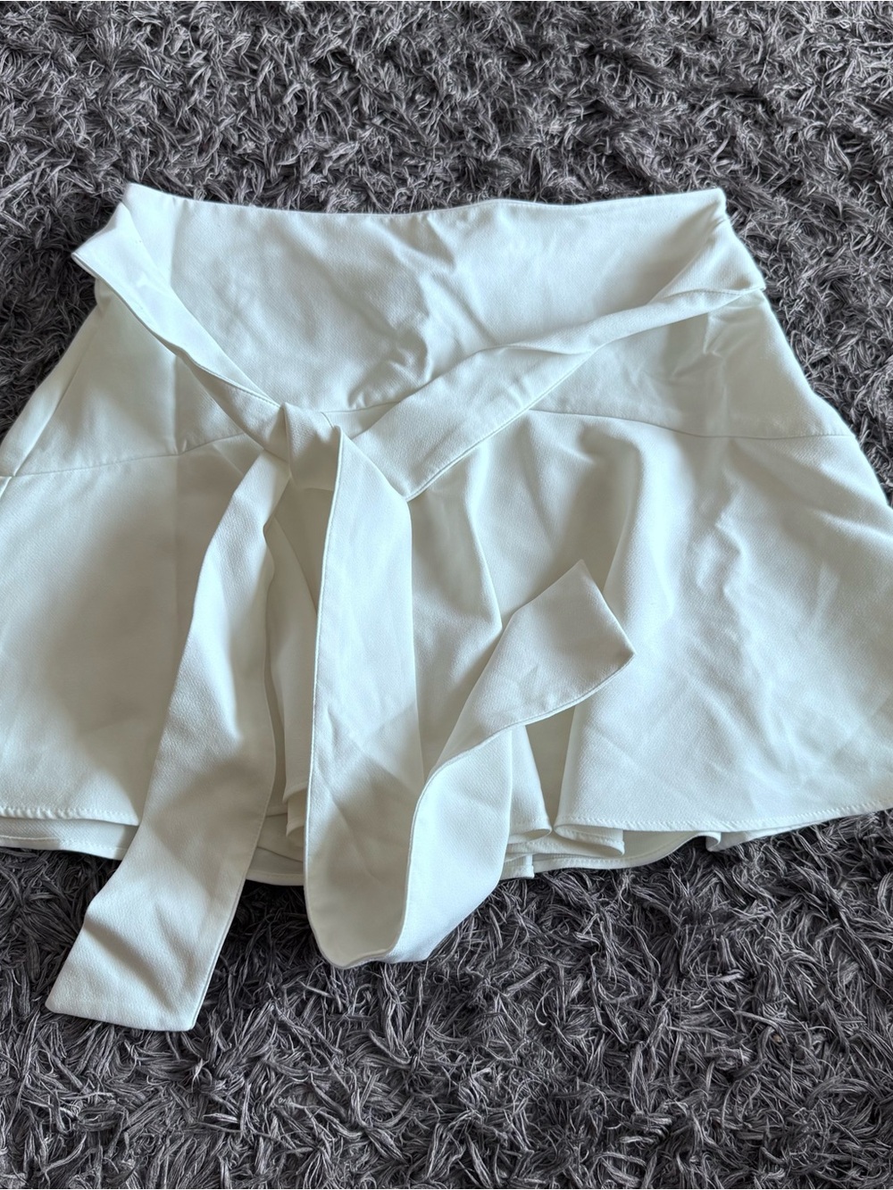 Zara White Tie-Waist Skort